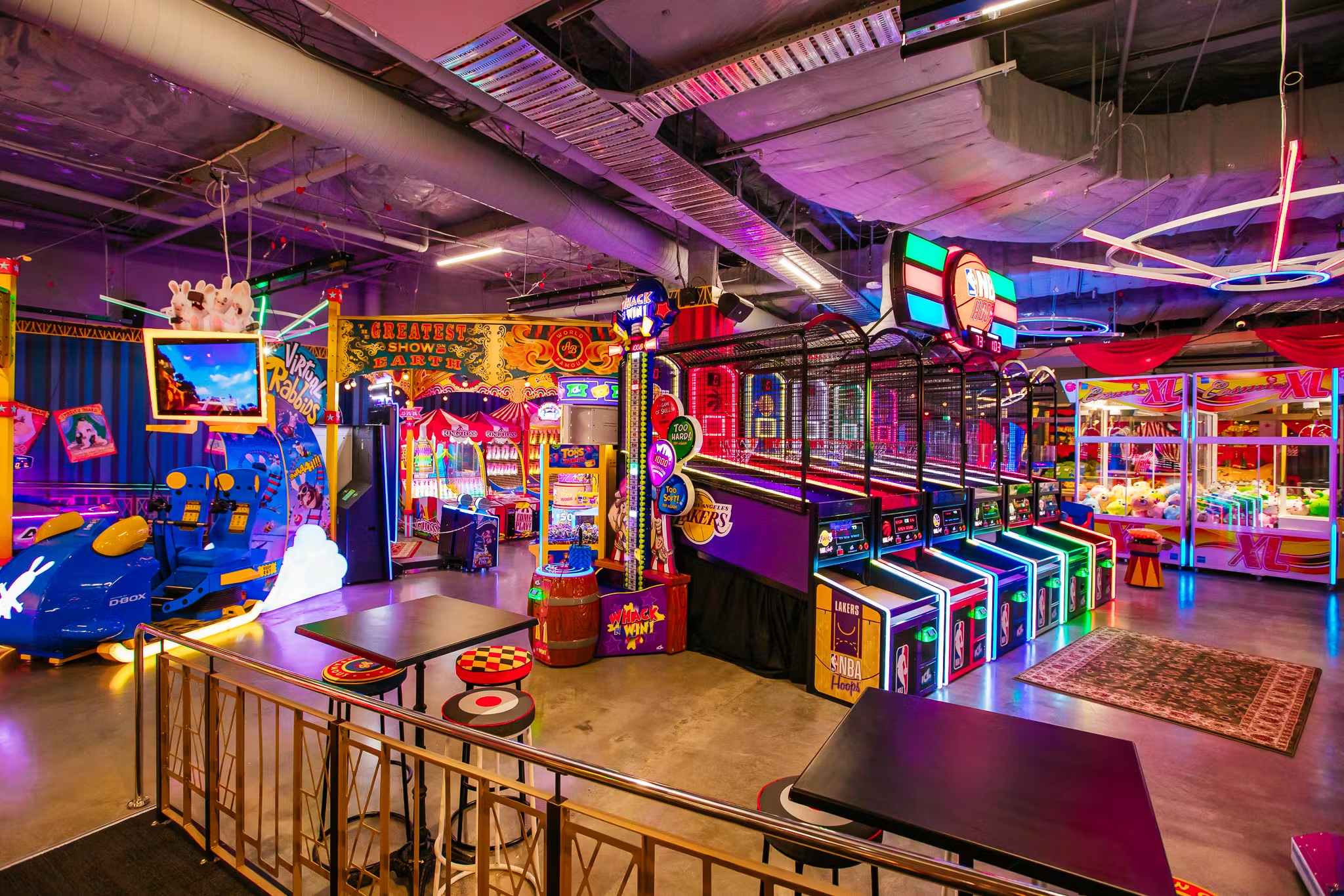 Archie Brothers Sydney arcade games with colourful machines and neon lights